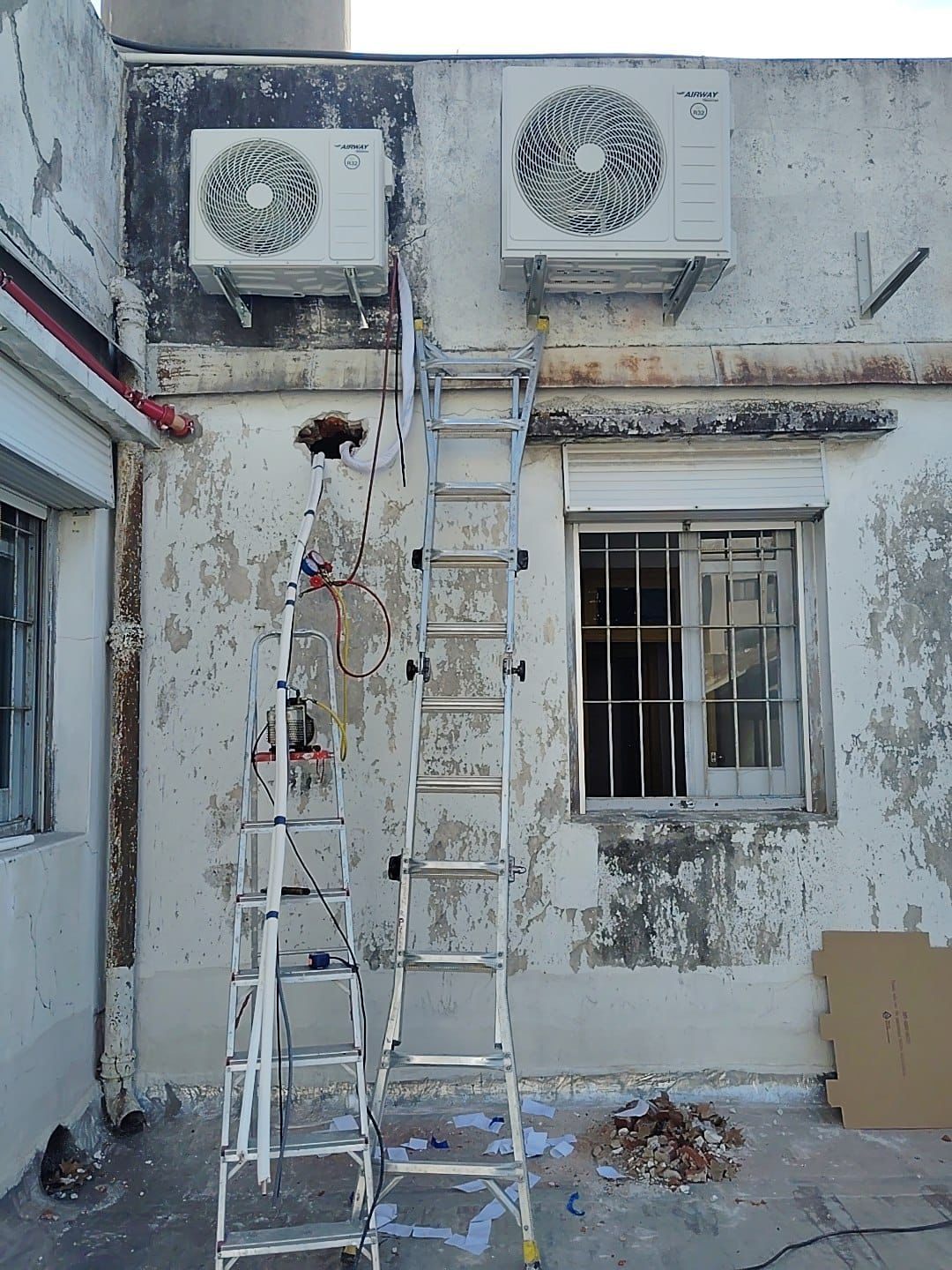 Instalacion de unidades exteriores en altura